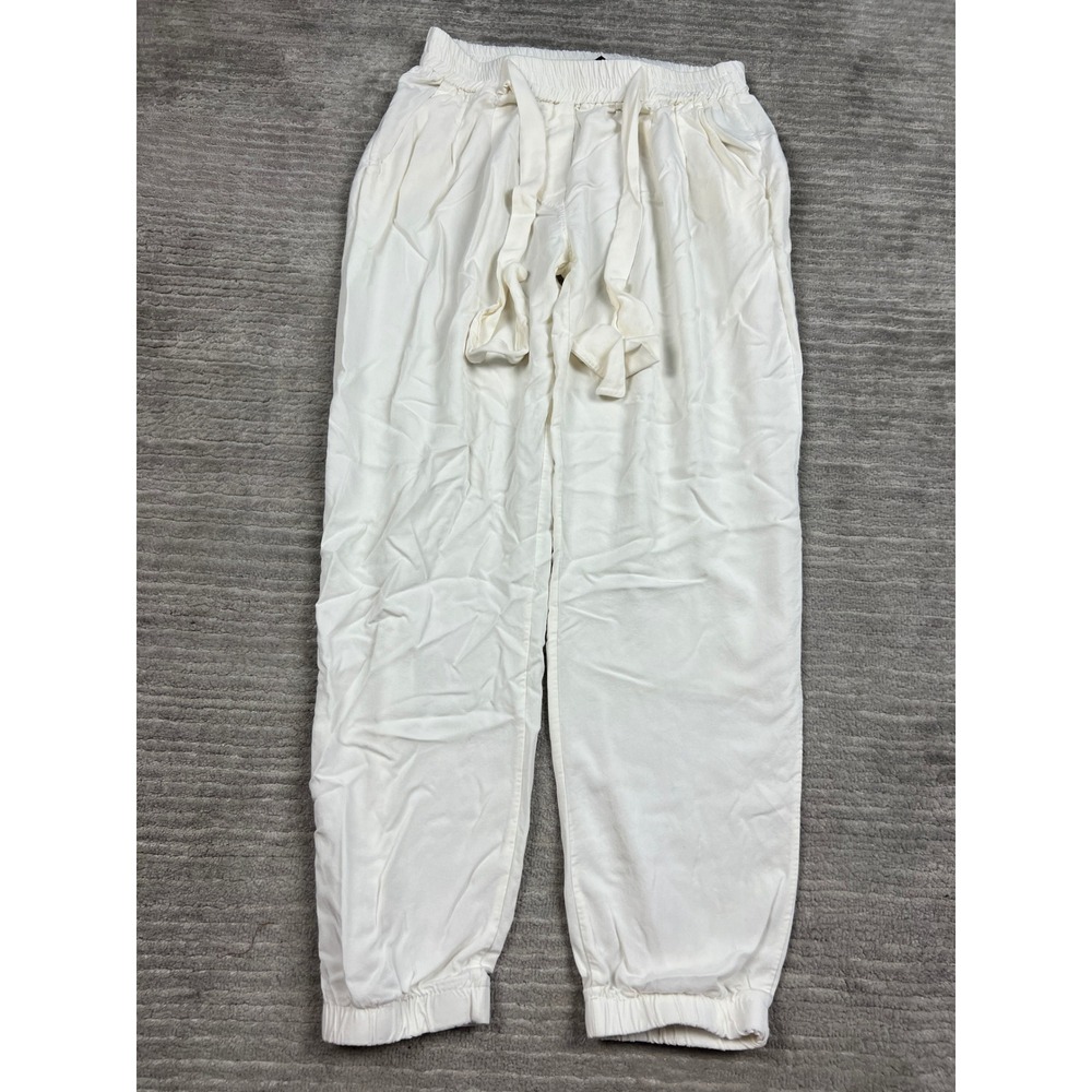 Boohoo Joggers Womens 6 White Drawstring Elastic‎ Waist Casual Relaxed Pants